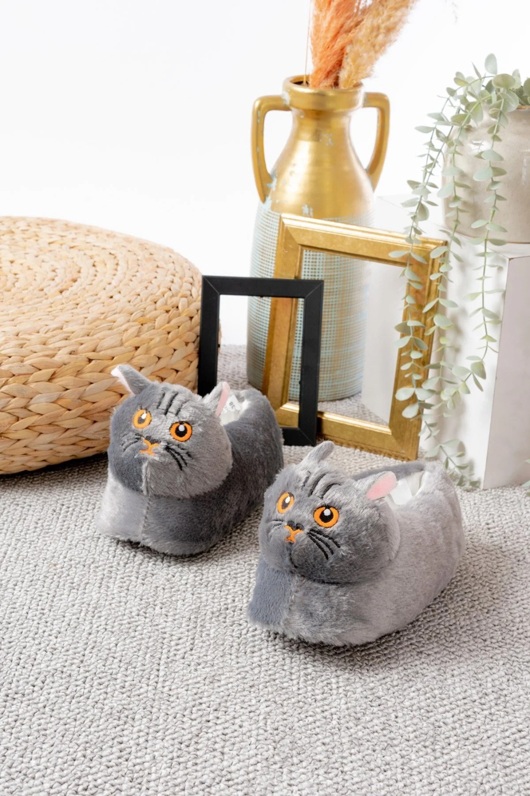 Slipcat Kedi Figürlü Pelüş Panduf Ev Pandufu Unisex