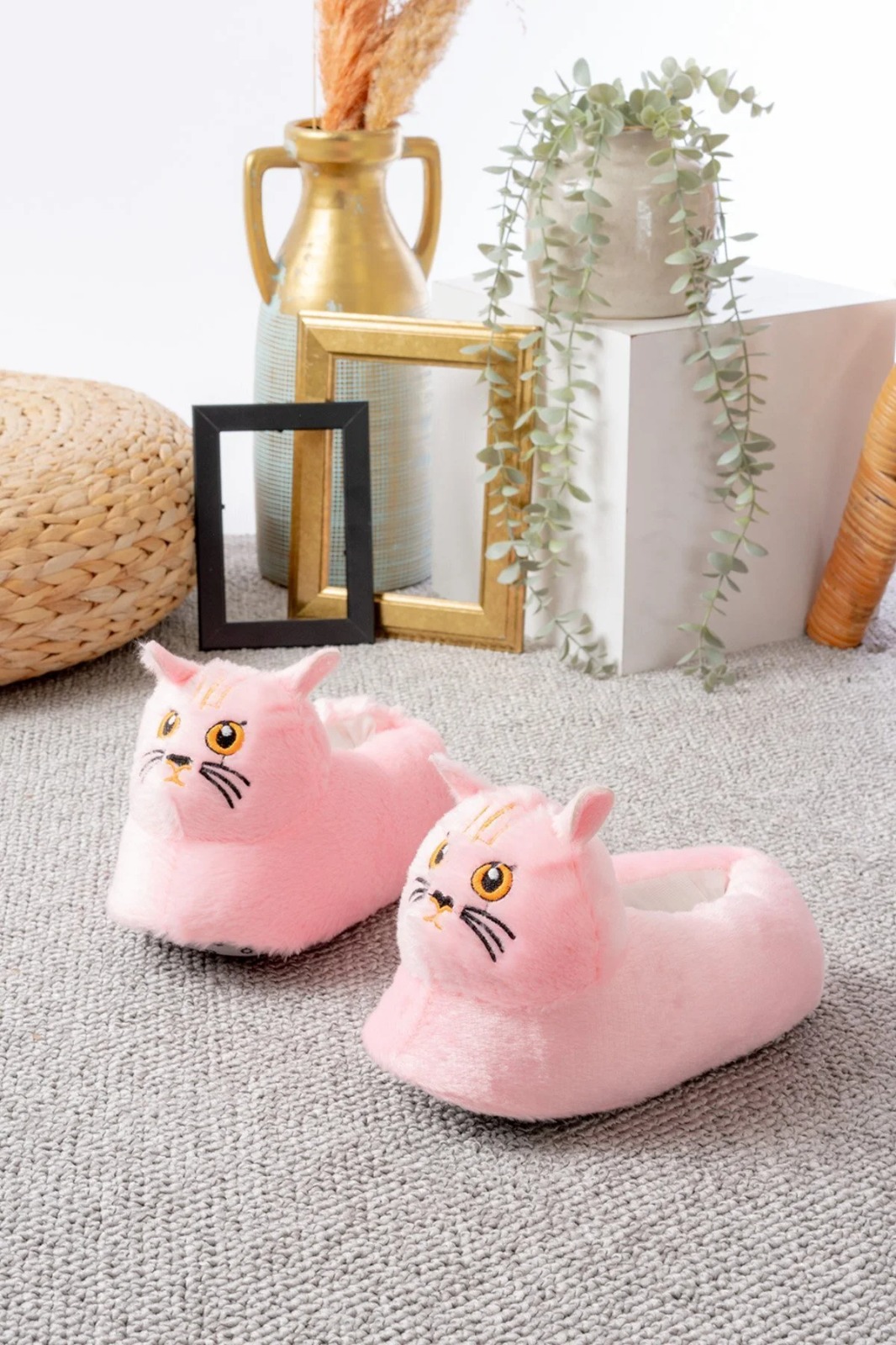 Slipcat Kedi Figürlü Pelüş Panduf Ev Pandufu Unisex