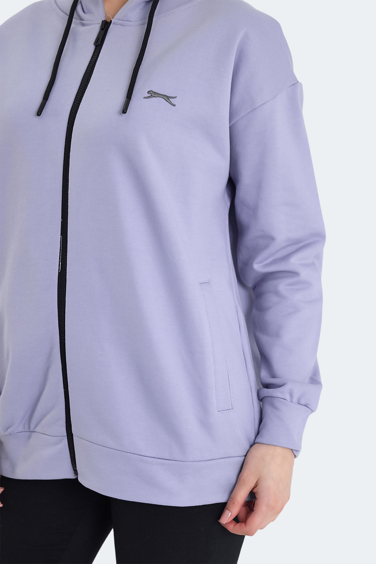 SLAZENGER KATHLEENA IN Kadın Oversıze Mor Sweatshırt görsel 7