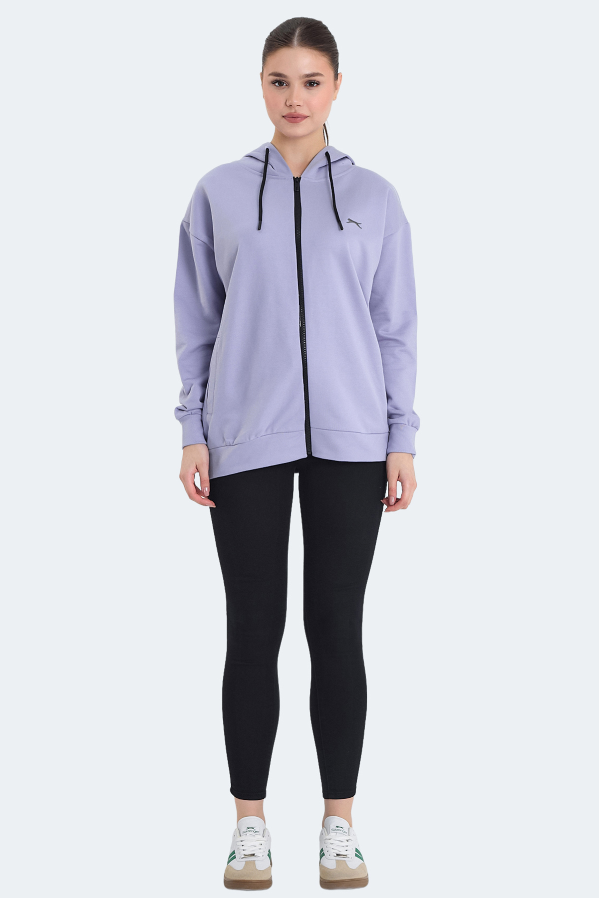 SLAZENGER KATHLEENA IN Kadın Oversıze Mor Sweatshırt görsel 8