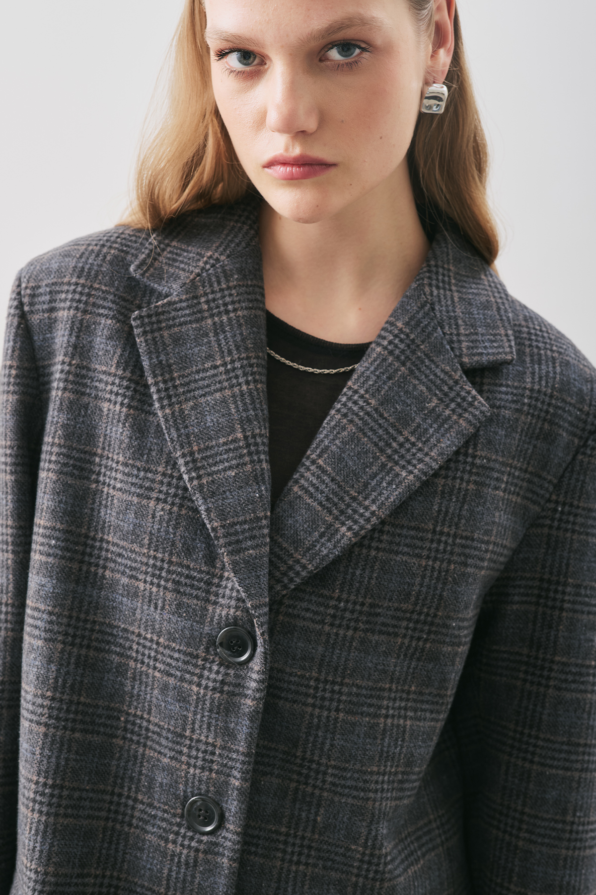 Manuka Norrıs Yün Blazer Ceket Grey Check görsel 4