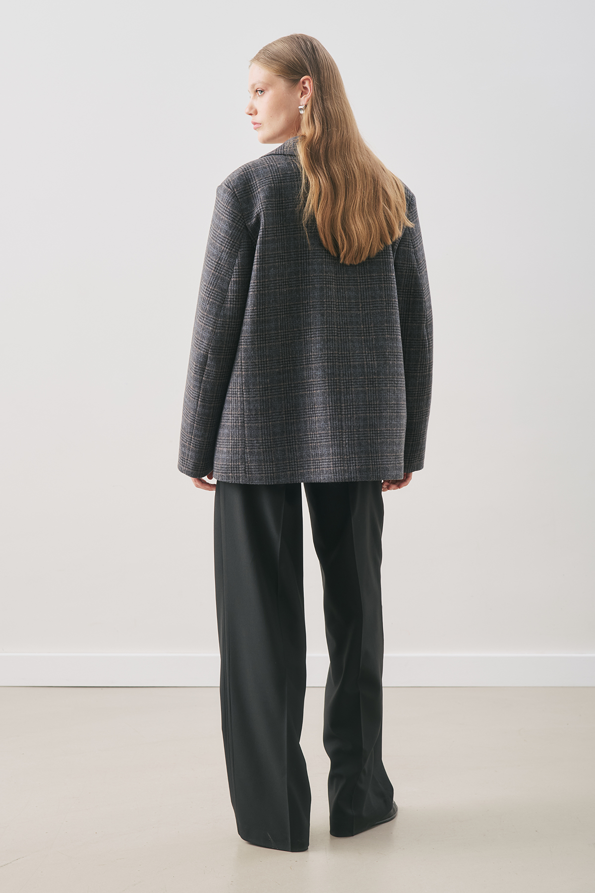 Manuka Norrıs Yün Blazer Ceket Grey Check görsel 8