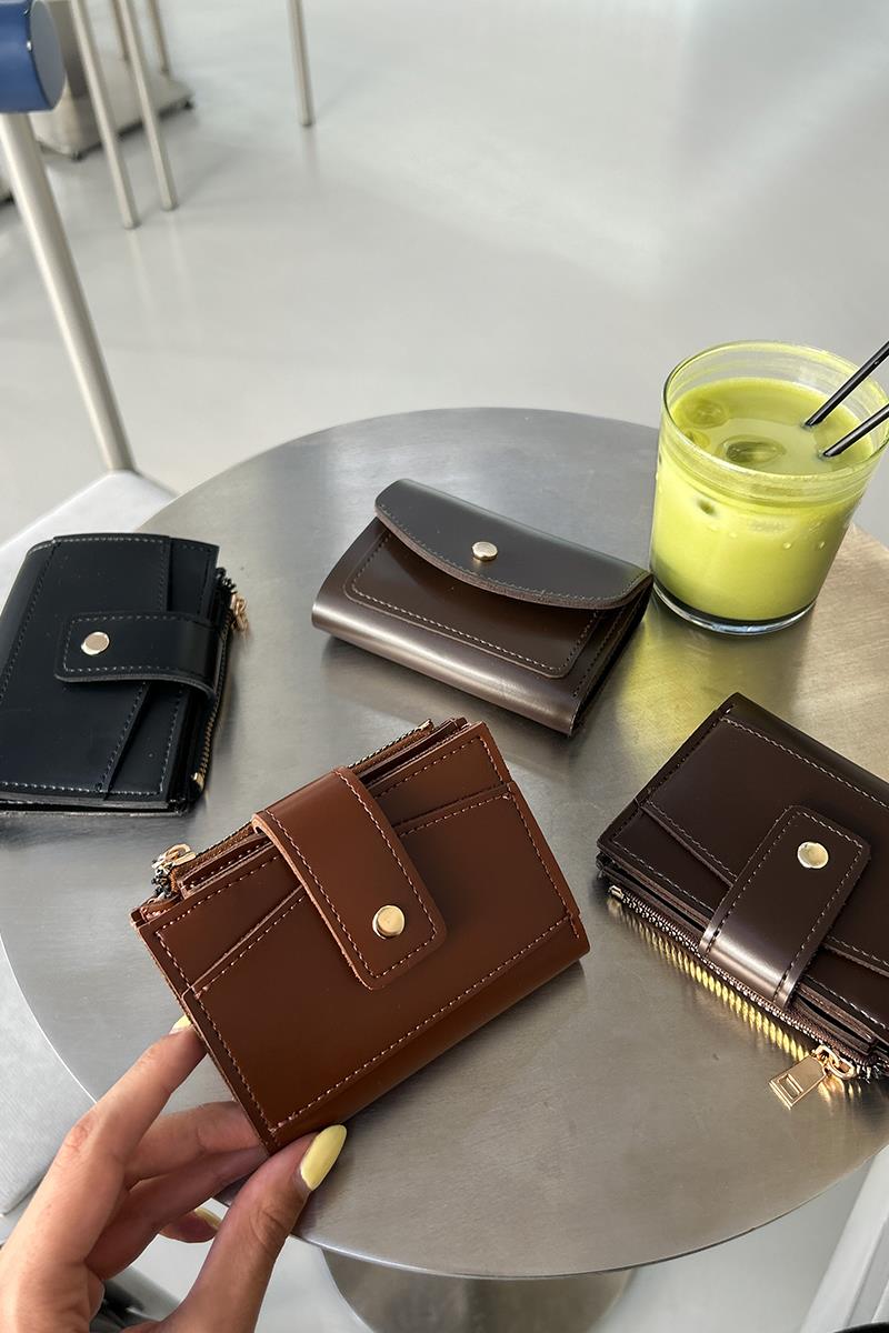 Shulebags Payer Çıtçıtlı Kadın Cüzdan Siyah görsel 6