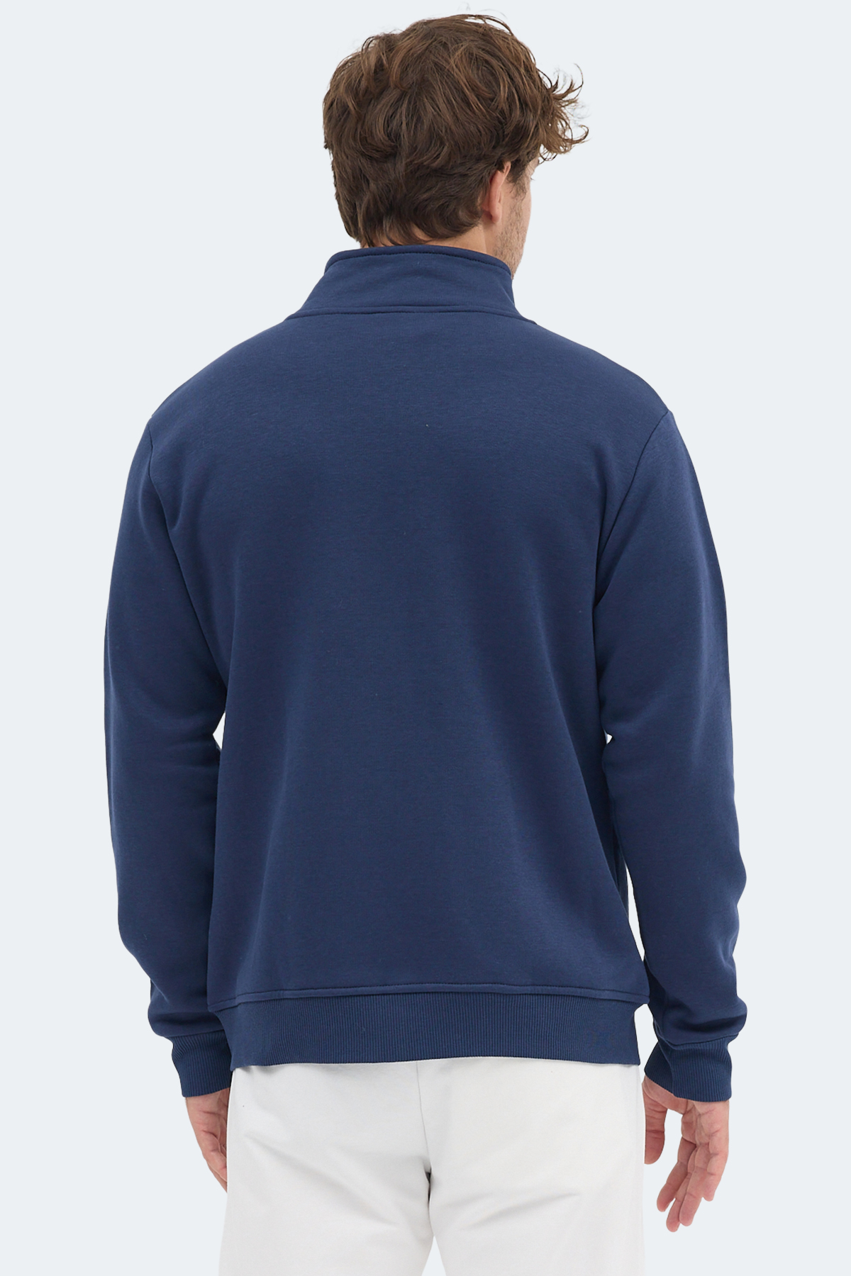 SLAZENGER MENDOZA I Dik Yaka Cepli Lacivert Erkek Polar Fermuarlı Sweatshirt Hırka görsel 5