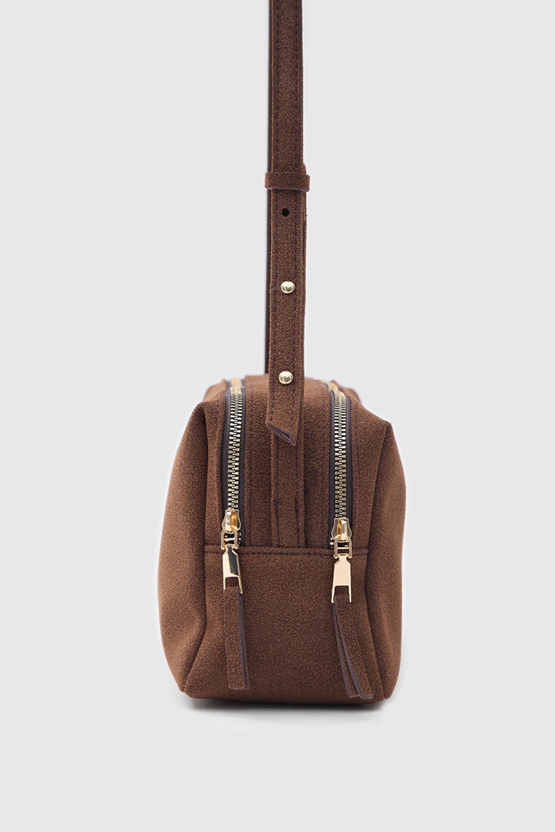 Shulebags Rodeo Süet Omuz Çantası Kahve görsel 5