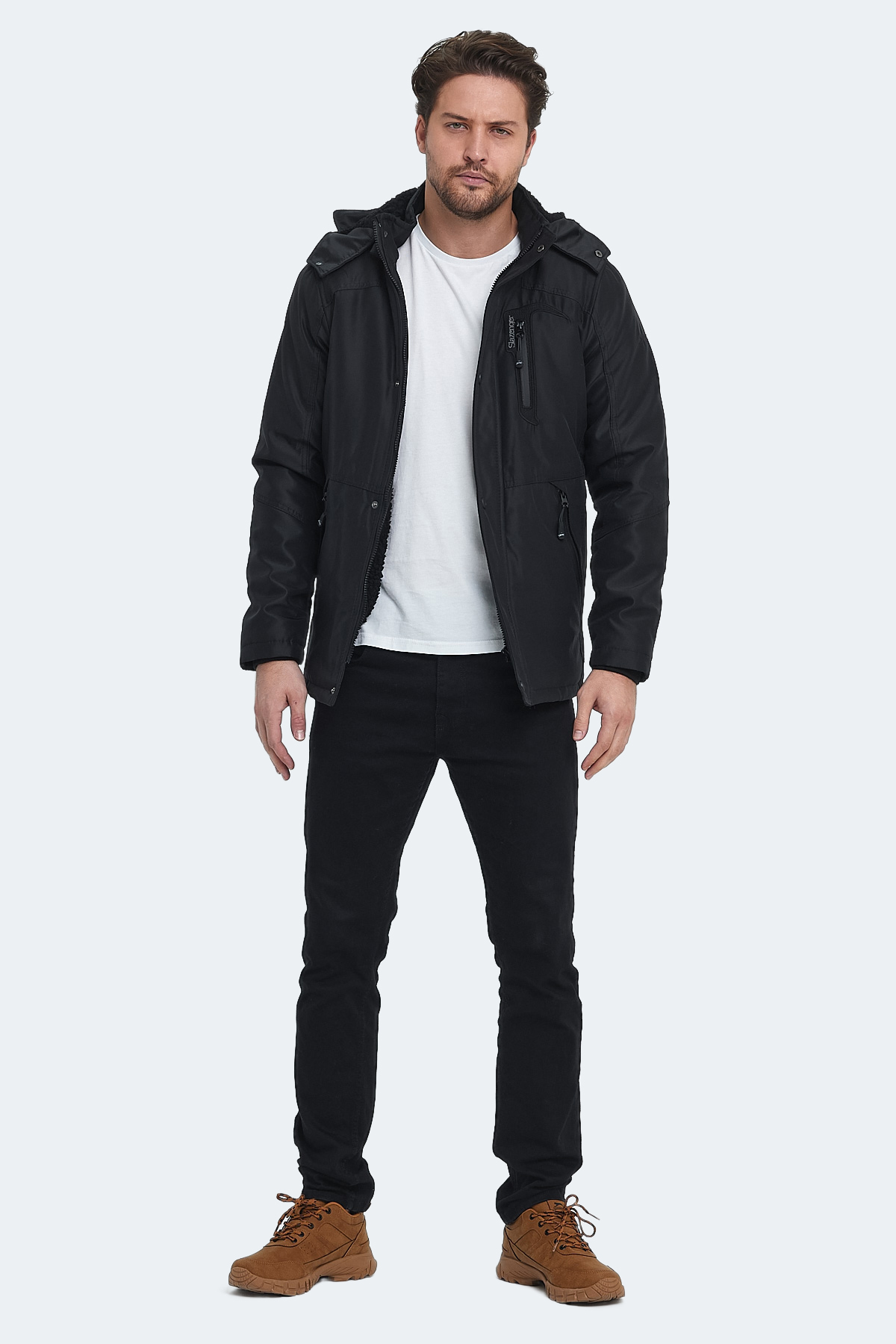 SLAZENGER HANKIN Erkek Siyah Mont & Kaban görsel 7