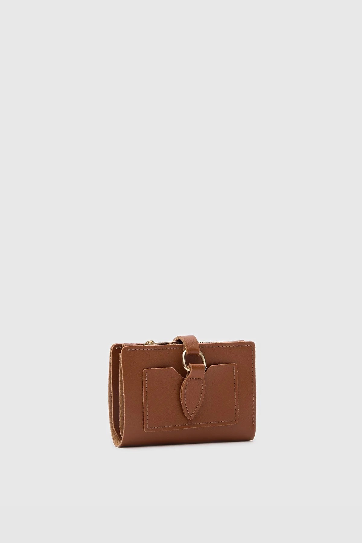 Shulebags Kiki Çıtçıt Kapamalı Kadın Cüzdan Taba görsel 2