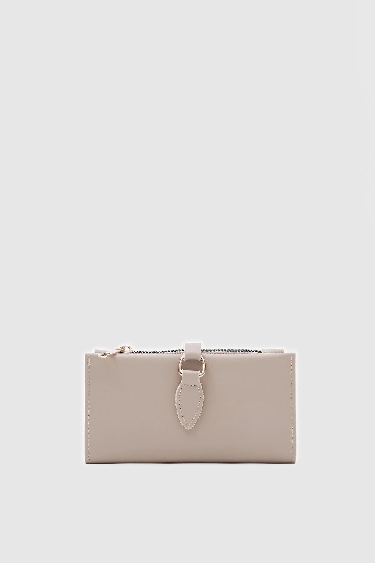 Shulebags Maxi Çıtçıt Kapamalı Kadın Cüzdan Bej