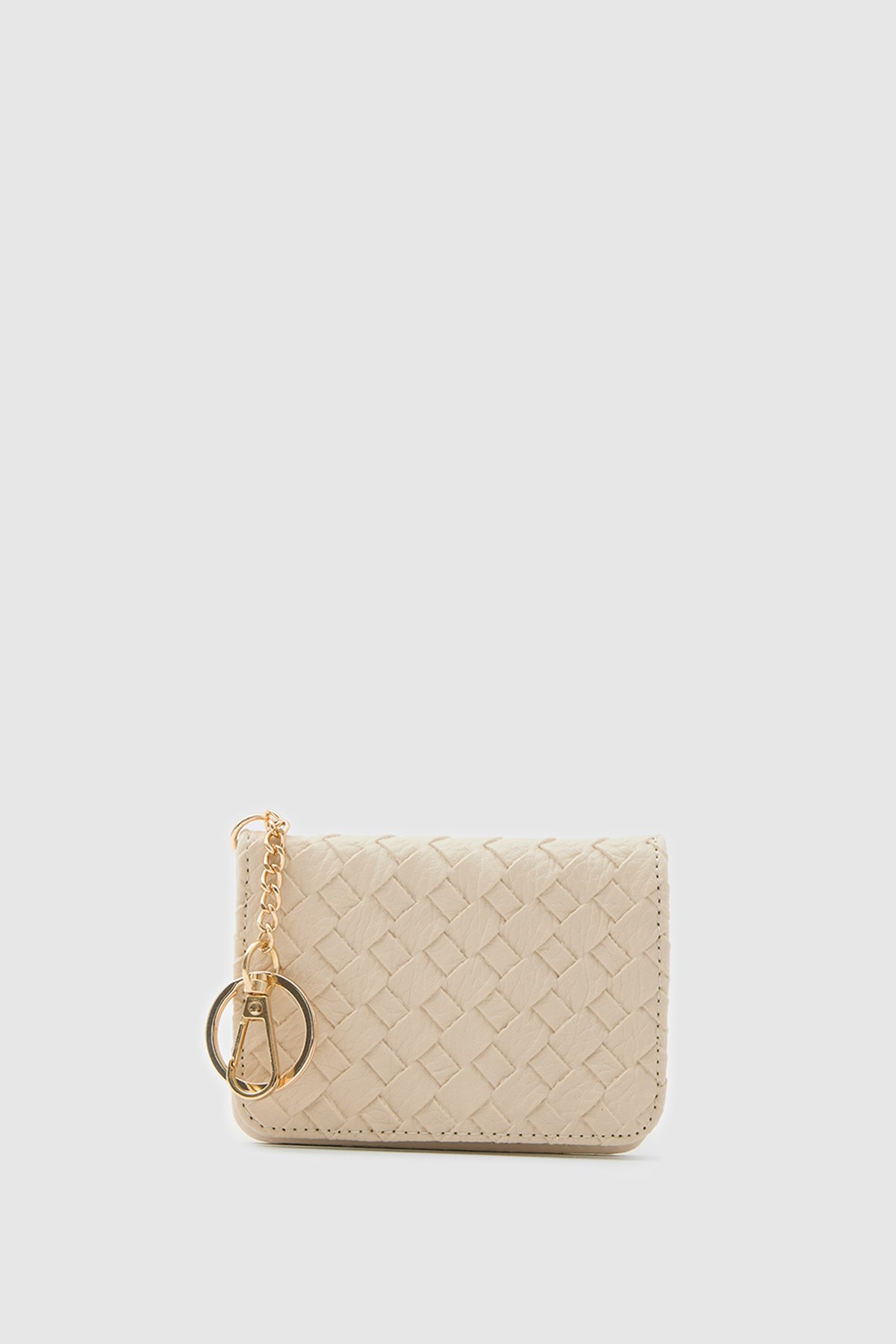 Shulebags Wowen Örgü Deri Charm Kartlık Krem