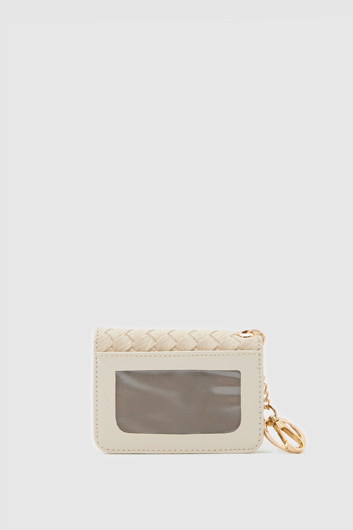 Shulebags Wowen Örgü Deri Charm Kartlık Krem görsel 6