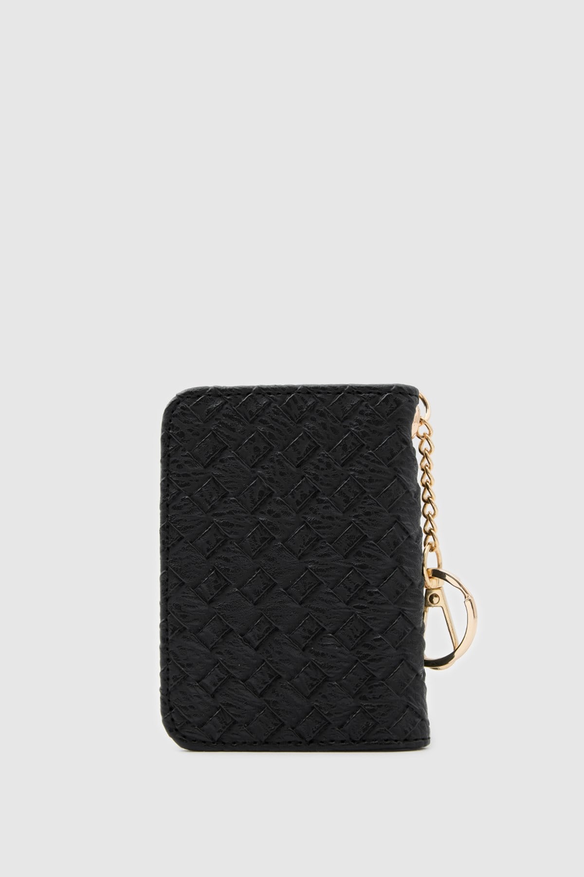 Shulebags Wowen Örgü Deri Charm Kartlık Siyah görsel 5