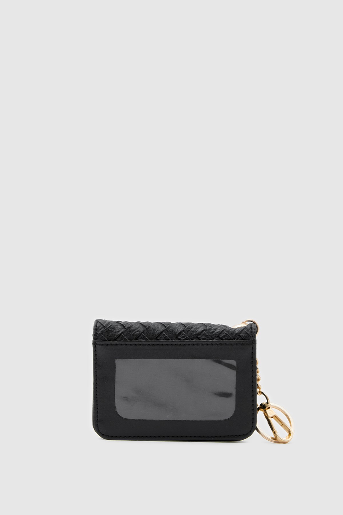 Shulebags Wowen Örgü Deri Charm Kartlık Siyah görsel 6