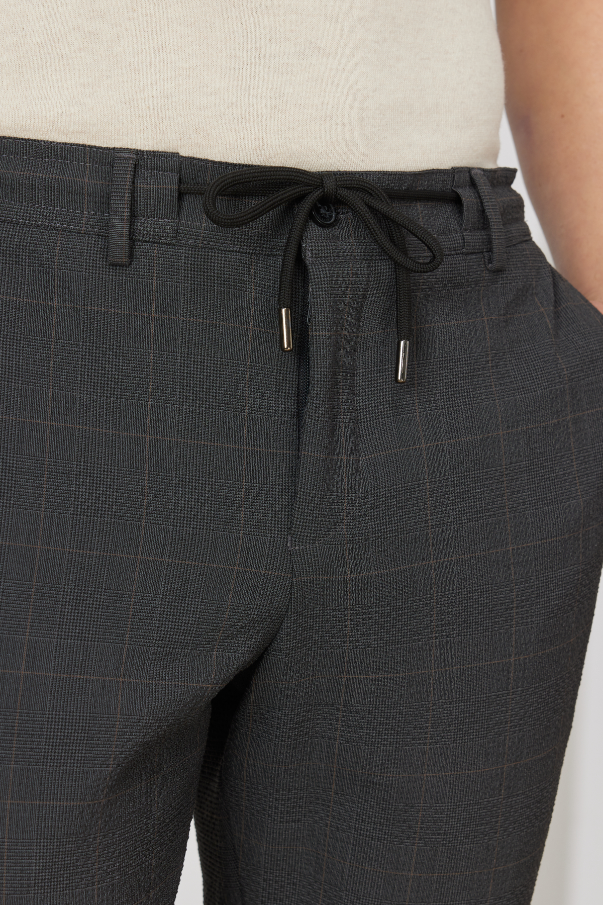 Altınyıldız Classics Erkek Antrasit-Kahverengi Slim Fit Dar Kesim Mono Yaka Gofre Desenli Takım Elbise görsel 8