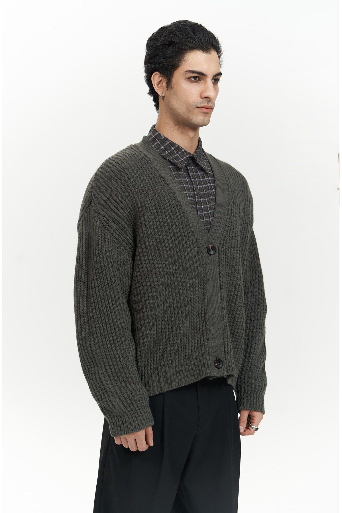 Mai Collection Cassian Antrasit Erkek Triko Hırka görsel 3
