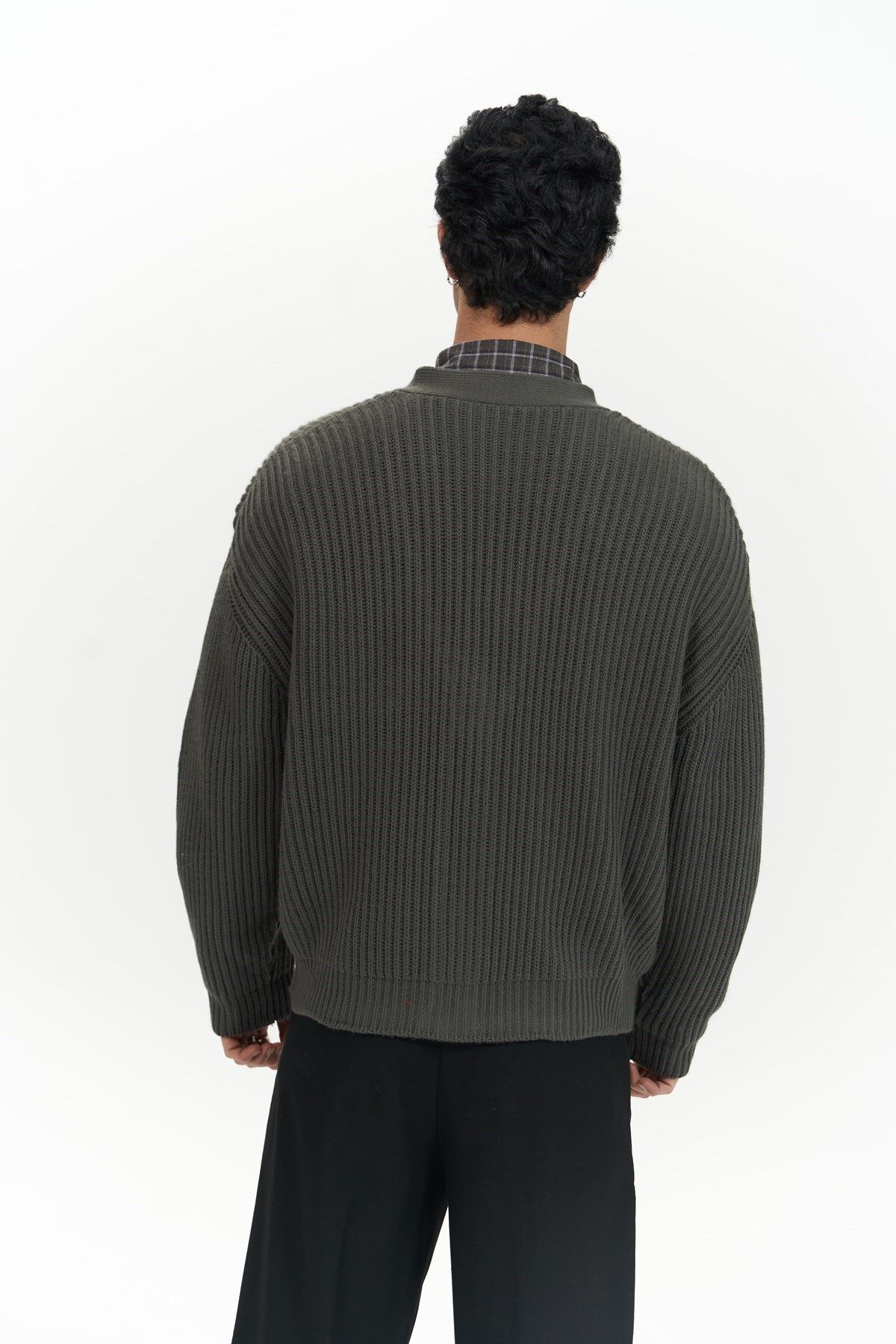 Mai Collection Cassian Antrasit Erkek Triko Hırka görsel 4