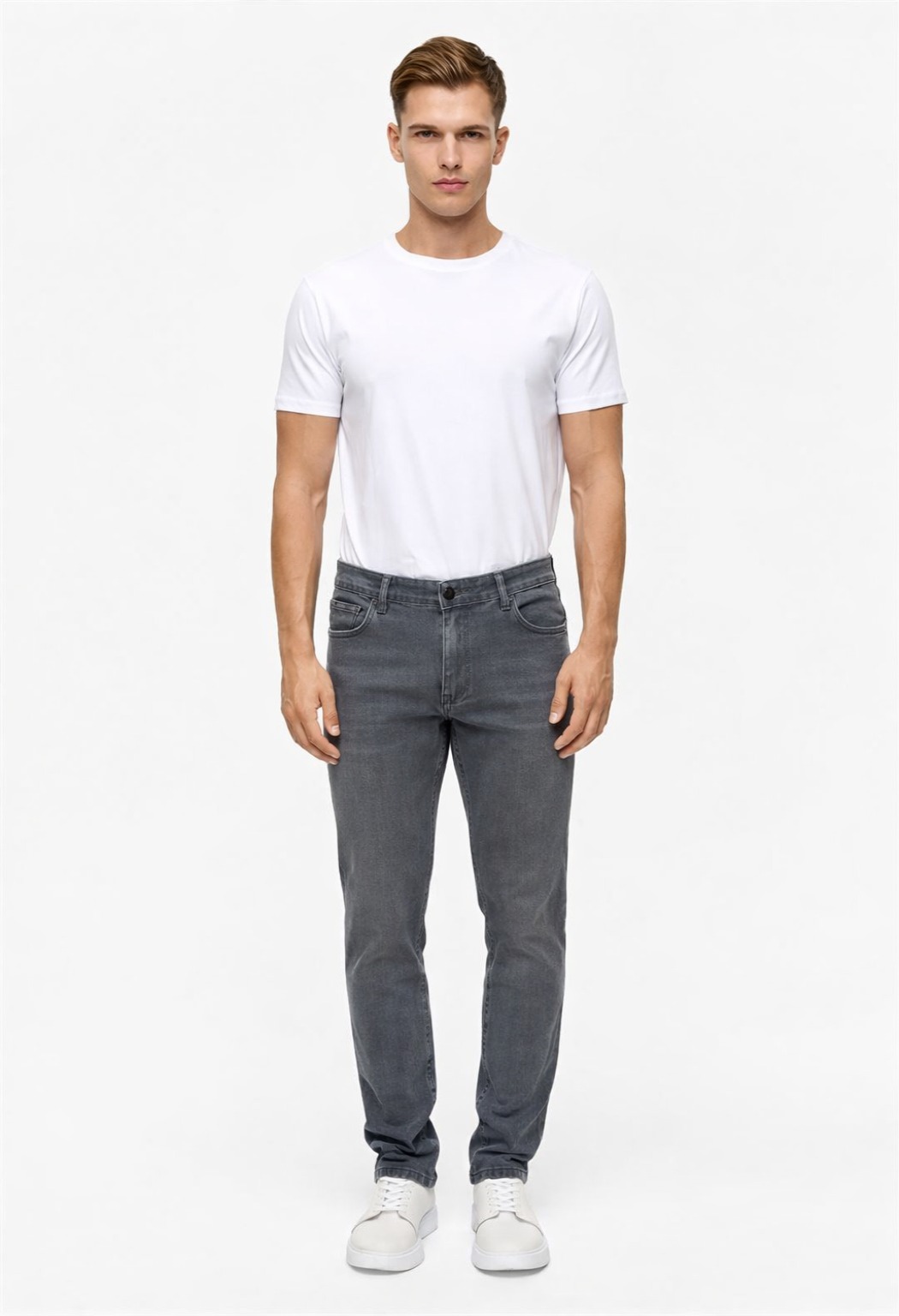 Süvari Gri Slim Denim Jean Pantolon
