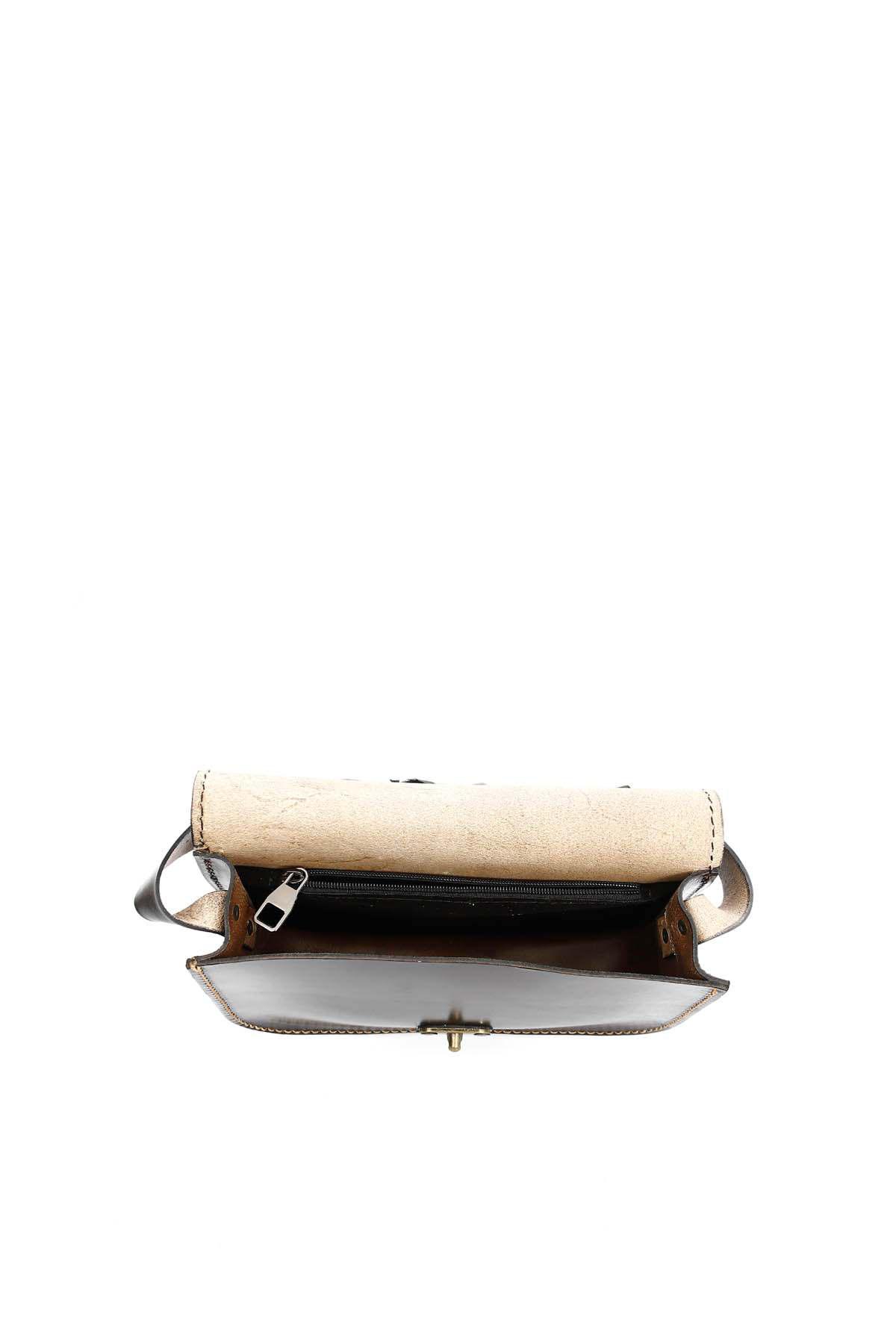 GÖNDERİ(R) Hakiki Deri El İşçiliği Küçük Boy Kadın Omuz Ve Postacı Çantası K0601 görsel 5