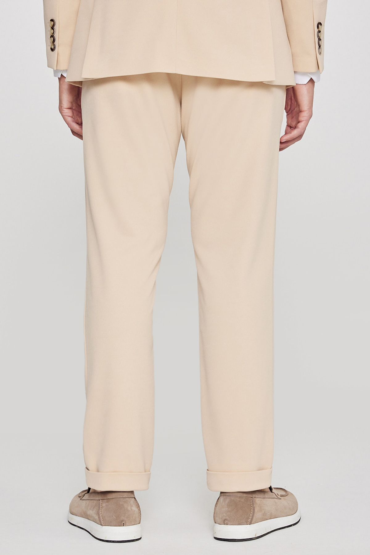 AC&Co / Altınyıldız Classics Erkek Bej Slim Fit Dar Kesim Mono Yaka Beli Bağlamalı Kapak Cepli Esnek Takım Elbise görsel 8