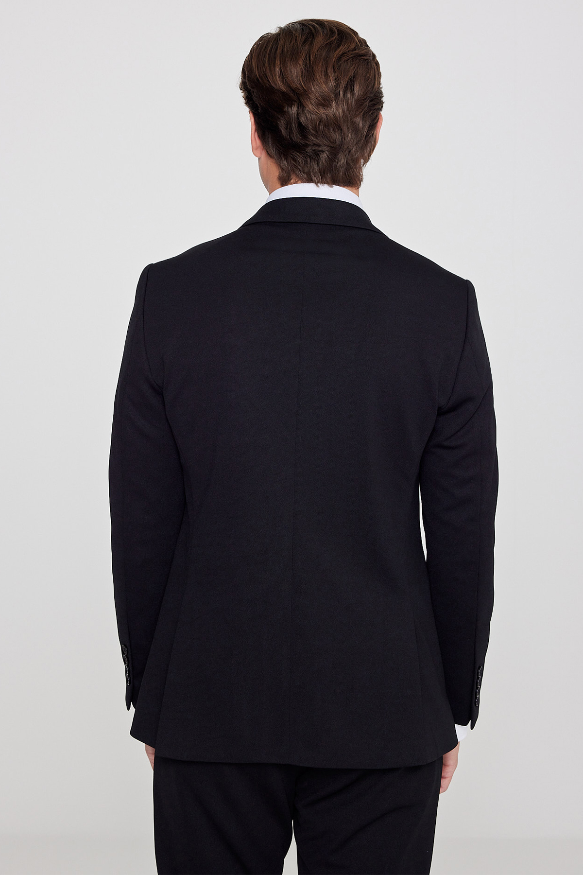 AC&Co / Altınyıldız Classics Erkek Siyah Slim Fit Dar Kesim Mono Yaka Beli Bağlamalı Kapak Cepli Esnek Takım Elbise görsel 8