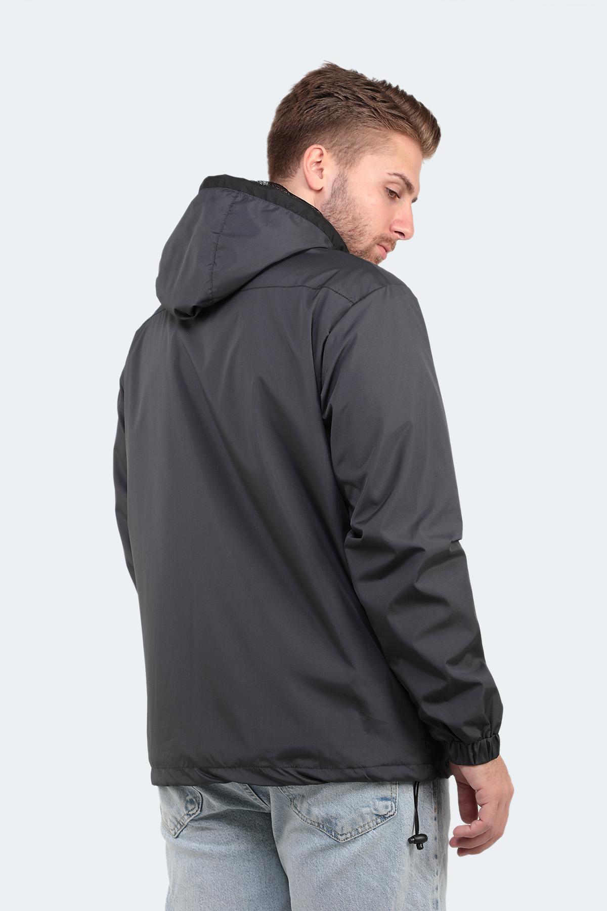 SLAZENGER OFANS Erkek Koyu Gri Yağmurluk görsel 2