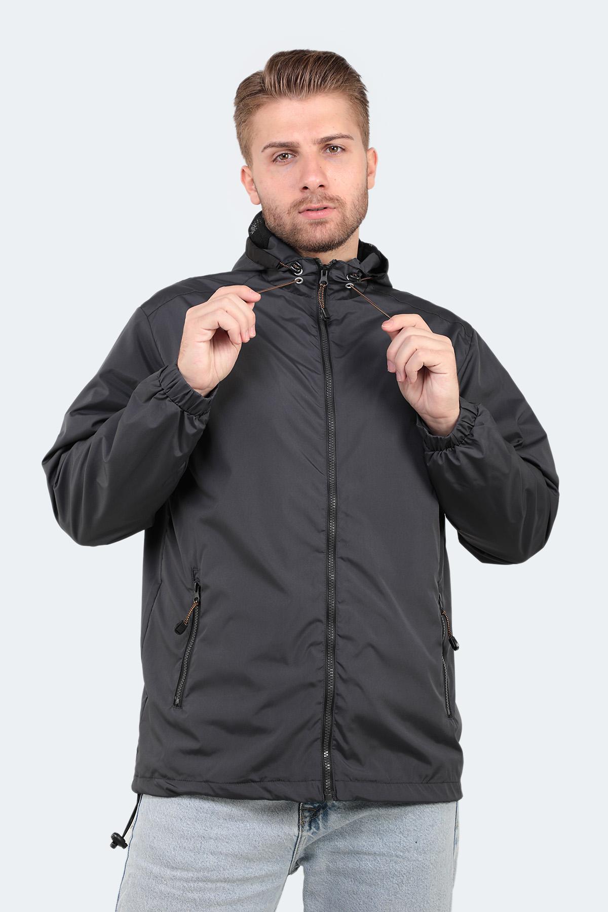 SLAZENGER OFANS Erkek Koyu Gri Yağmurluk görsel 3