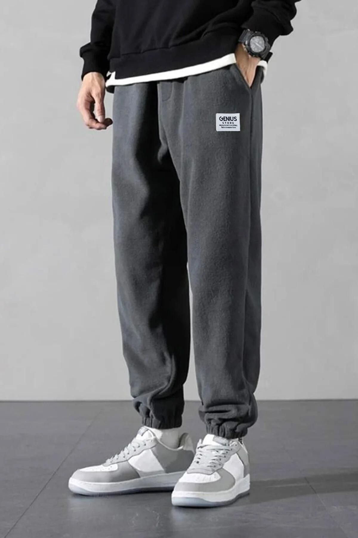 Genius Store STORE Polar Kumaş Oversize Erkek Jogger Eşofman Altı