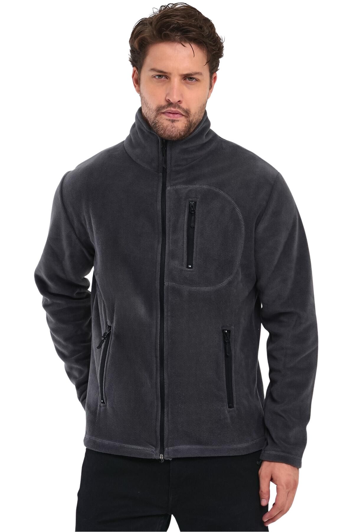 Genius Store 3 Cepli Outdoor Polar Erkek Fermuarlı Sweatshirt Hırka