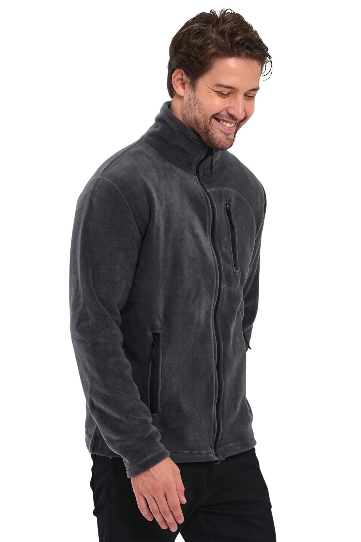 Genius Store 3 Cepli Outdoor Polar Erkek Fermuarlı Sweatshirt Hırka görsel 4