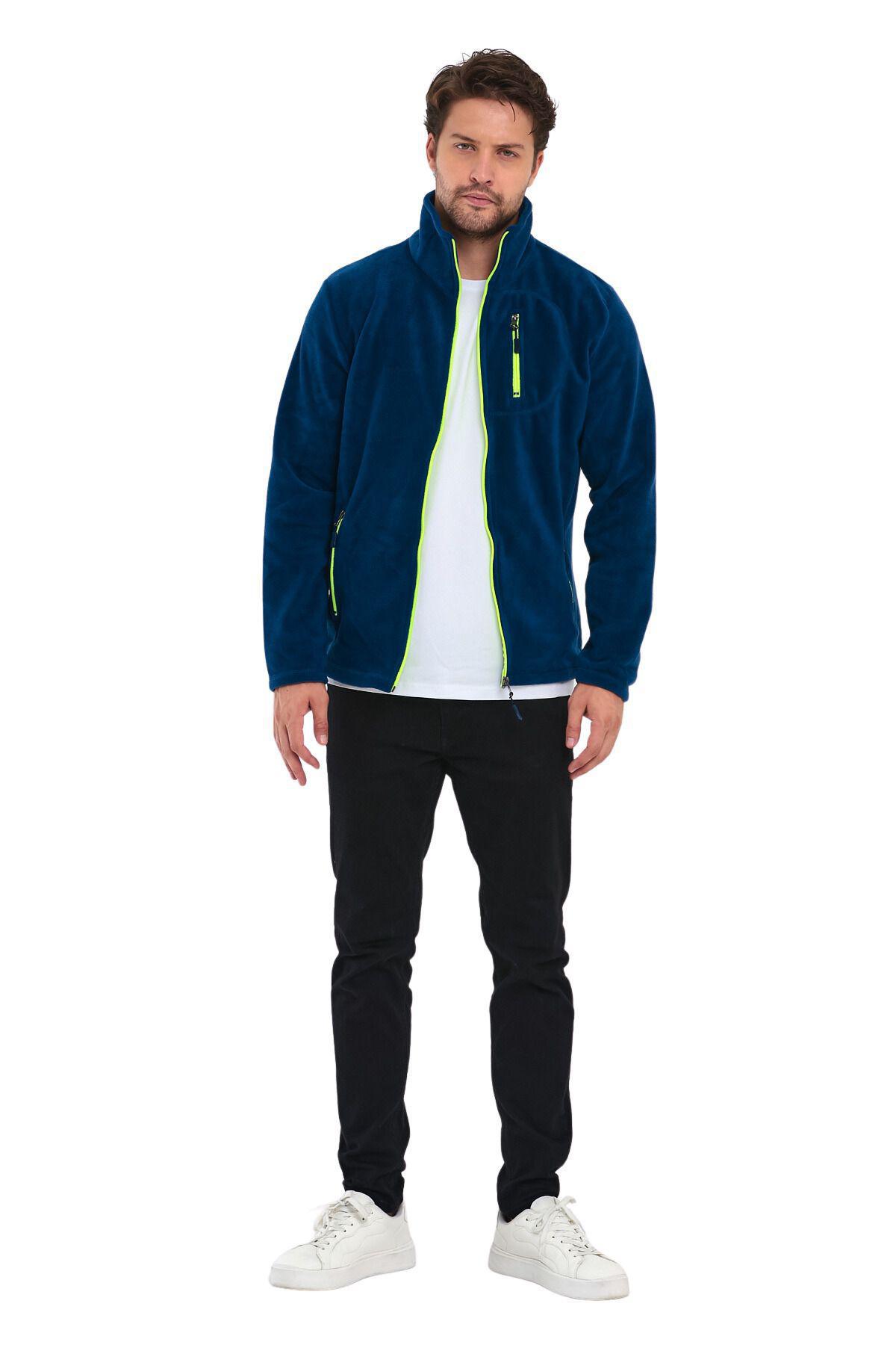 Genius Store 3 Cepli Outdoor Polar Erkek Fermuarlı Sweatshirt Hırka görsel 2