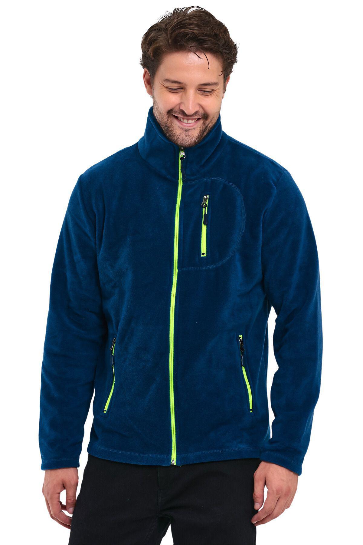 Genius Store 3 Cepli Outdoor Polar Erkek Fermuarlı Sweatshirt Hırka görsel 3