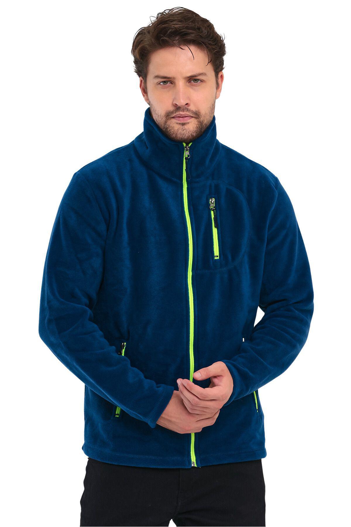 Genius Store 3 Cepli Outdoor Polar Erkek Fermuarlı Sweatshirt Hırka görsel 4