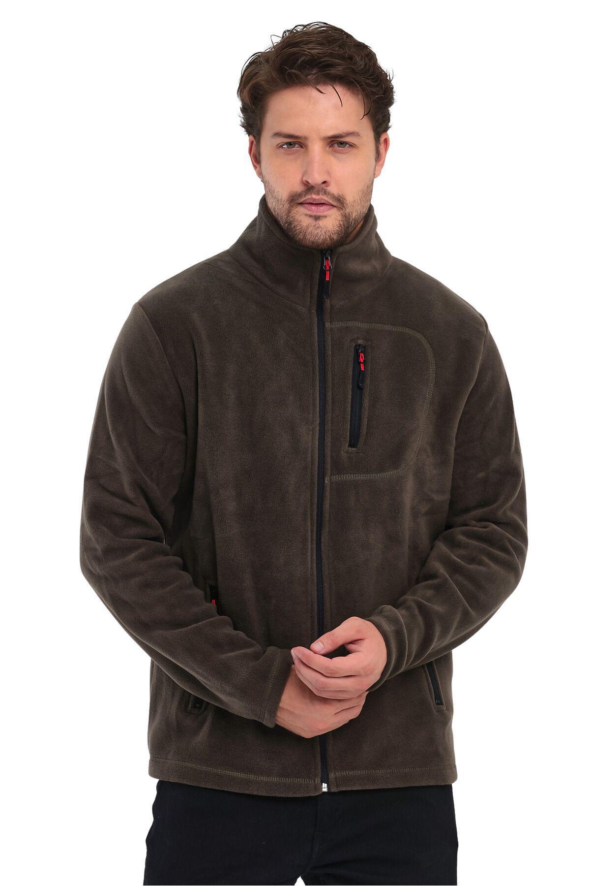 Genius Store 3 Cepli Outdoor Polar Erkek Fermuarlı Sweatshirt Hırka