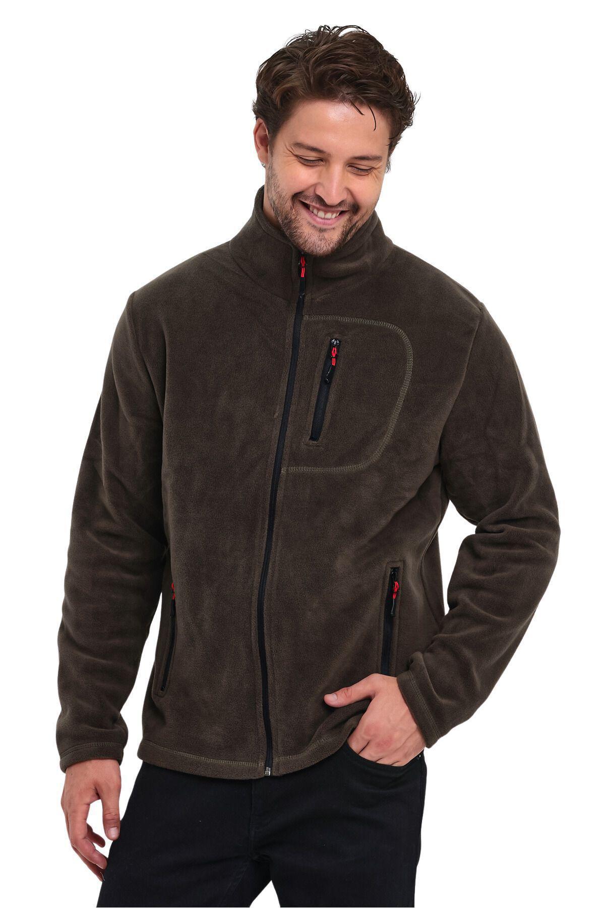 Genius Store 3 Cepli Outdoor Polar Erkek Fermuarlı Sweatshirt Hırka görsel 2
