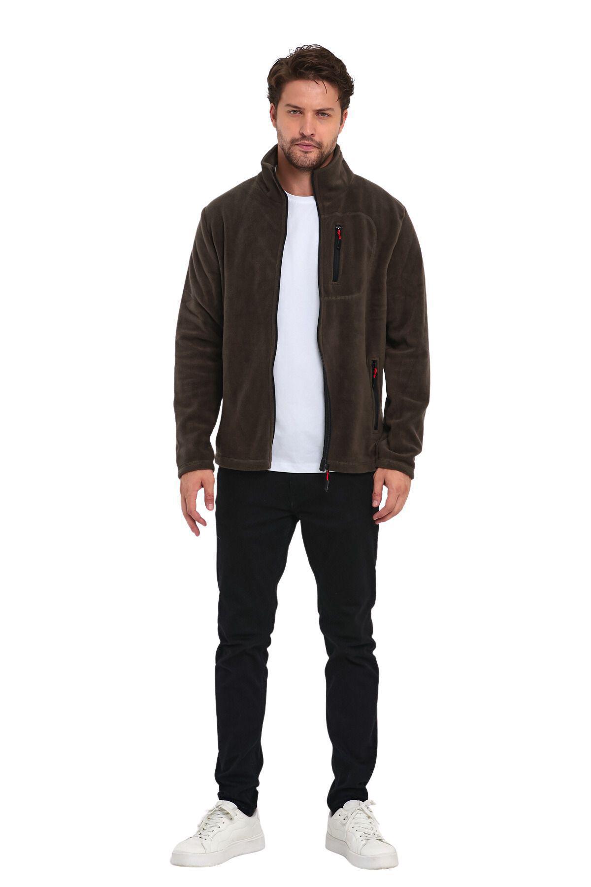 Genius Store 3 Cepli Outdoor Polar Erkek Fermuarlı Sweatshirt Hırka görsel 3