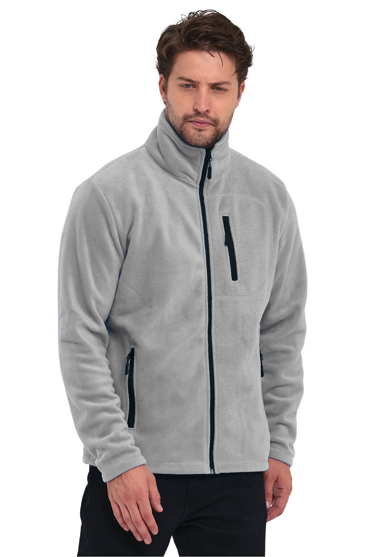 Genius Store 3 Cepli Outdoor Polar Erkek Fermuarlı Sweatshirt Hırka görsel 2