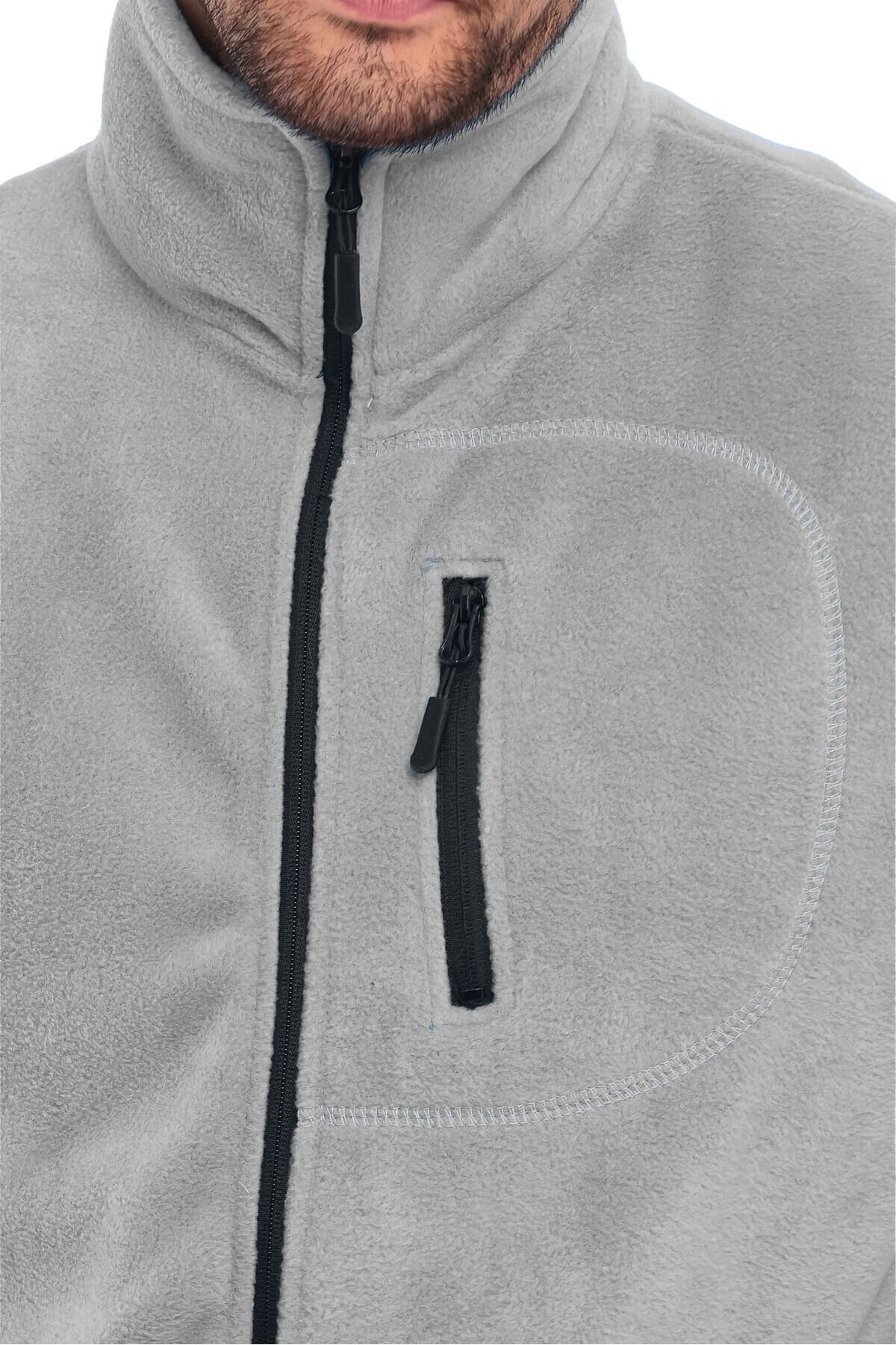 Genius Store 3 Cepli Outdoor Polar Erkek Fermuarlı Sweatshirt Hırka görsel 5