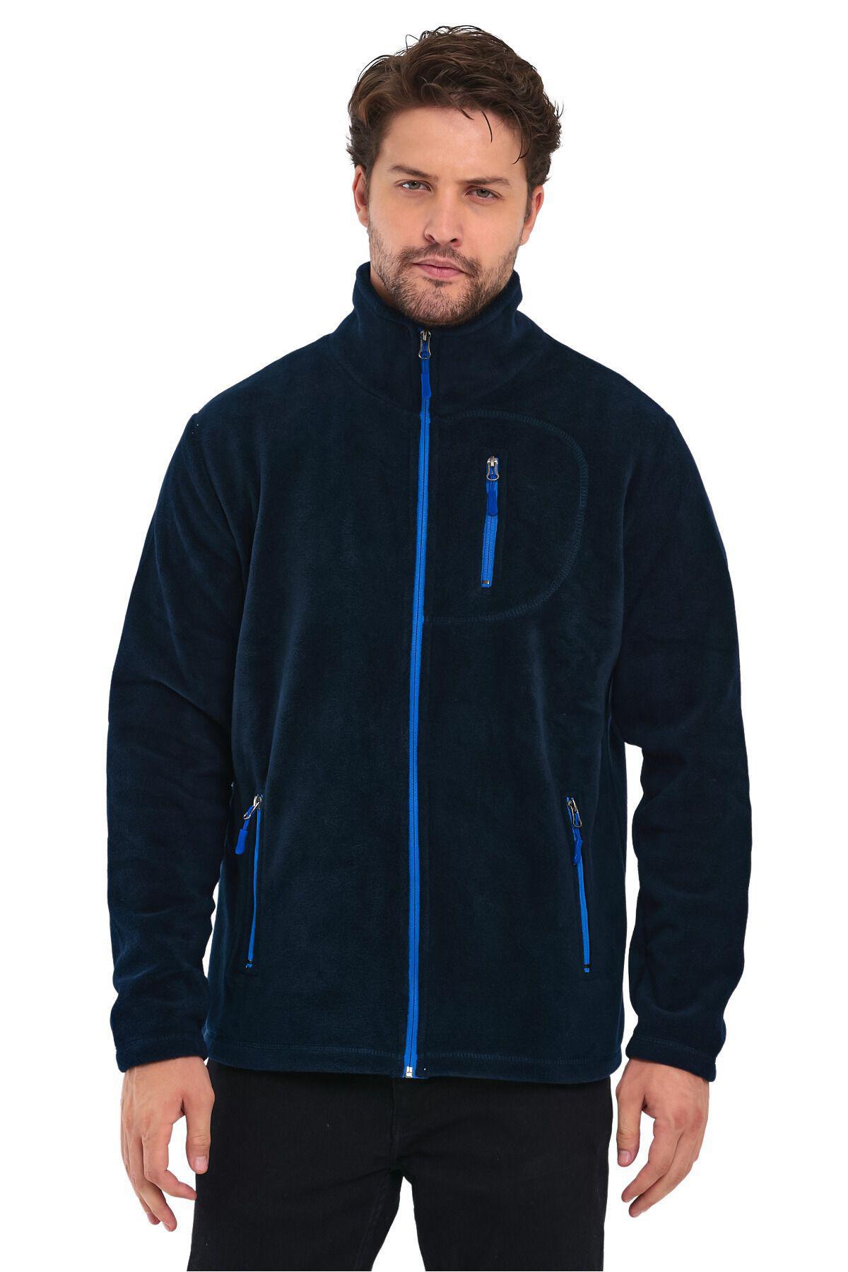 Genius Store 3 Cepli Outdoor Polar Erkek Fermuarlı Sweatshirt Hırka