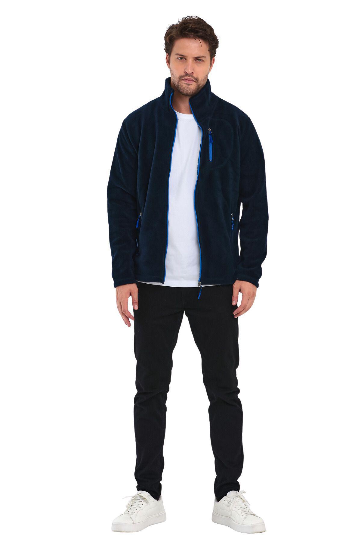 Genius Store 3 Cepli Outdoor Polar Erkek Fermuarlı Sweatshirt Hırka görsel 2