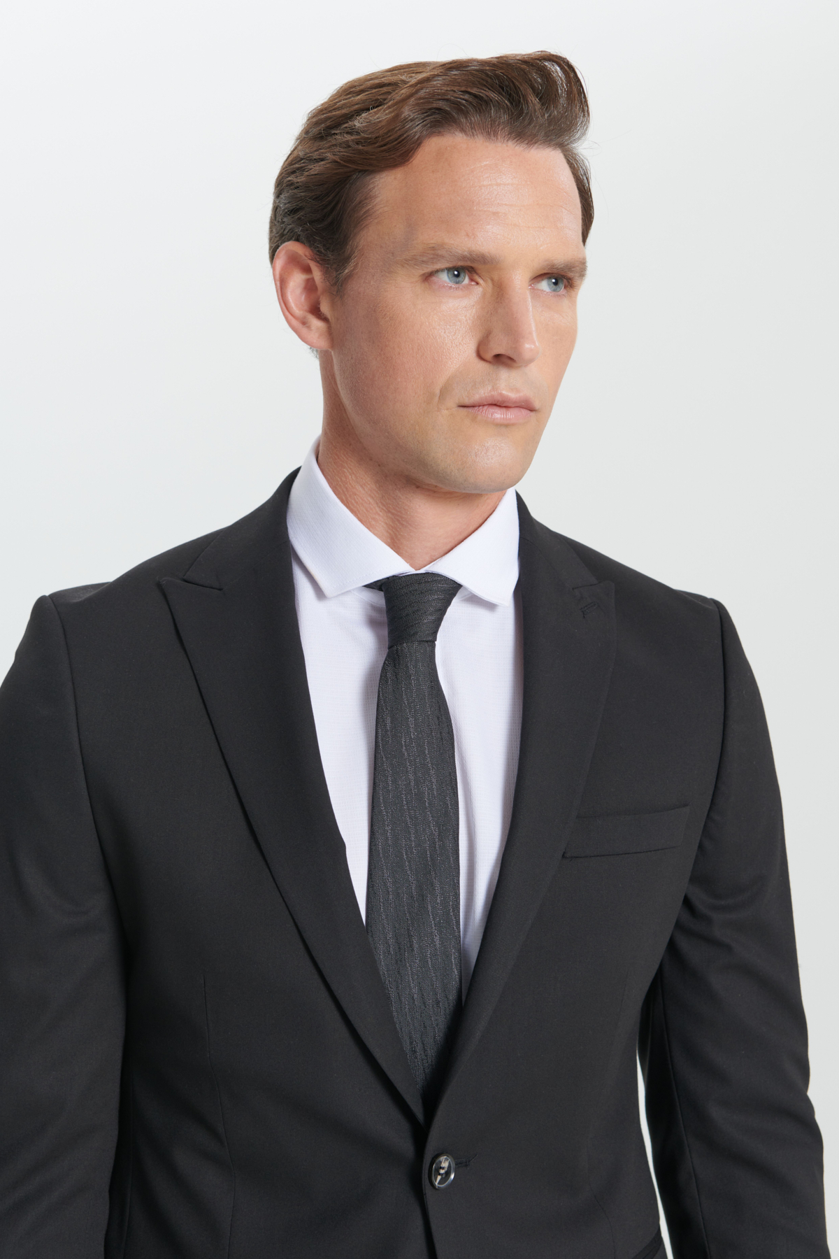 Altınyıldız Classics Erkek Siyah Ekstra Slim Fit Dar Kesim Kırlangıç Yaka Takım Elbise görsel 6