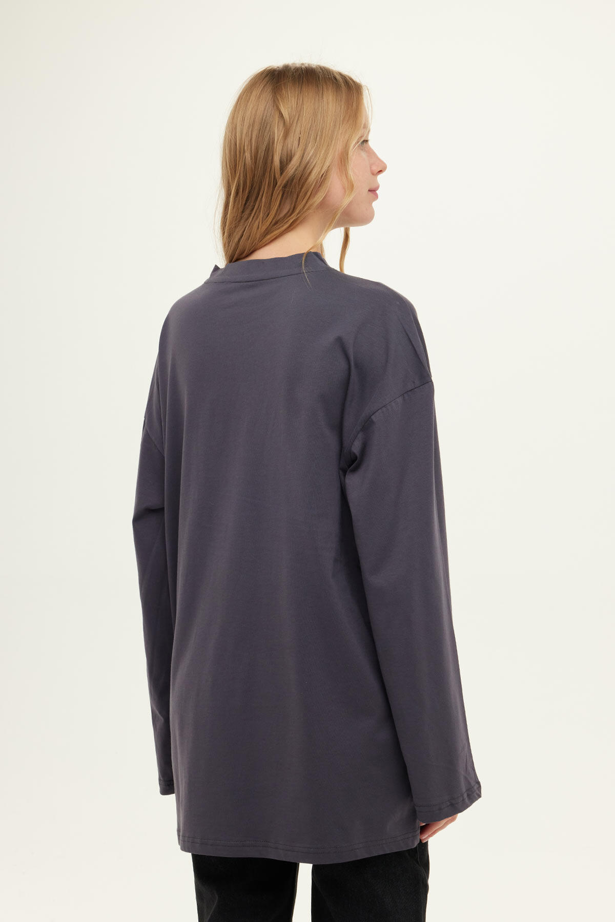 Manuka Geniş Kol Oversize Sweatshirt Antrasit görsel 4