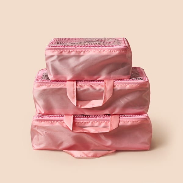 Simple Living 3'lü Valiz İçi Organizer Set - Pembe