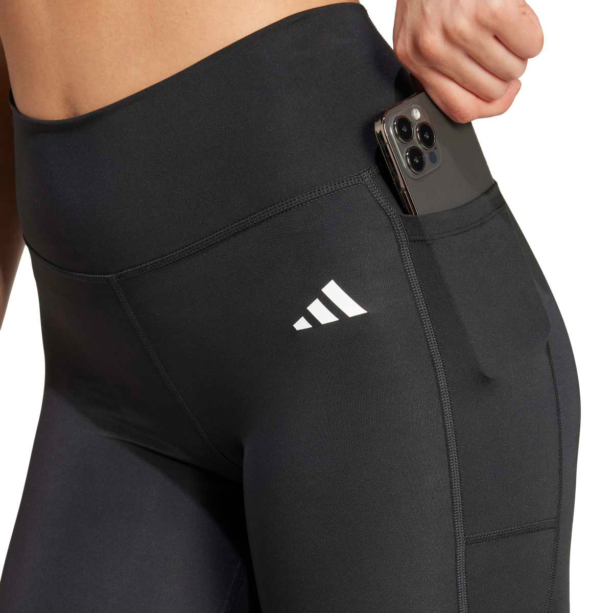 Adidas Optime Essentials Stash Pocket Kadın Siyah Tayt görsel 4