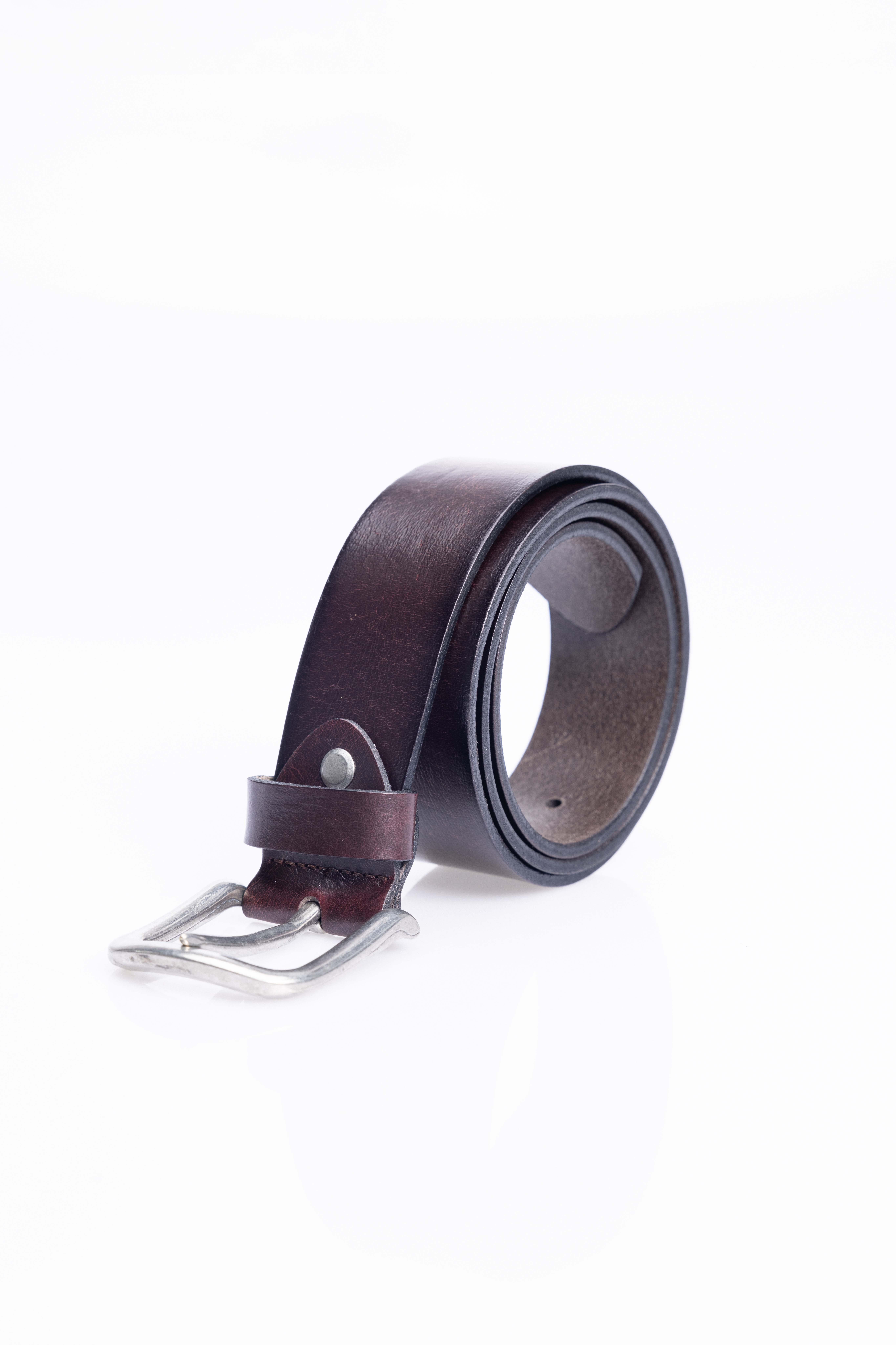 TUDORS Erkek %100 Hakiki Deri 4 Cm Spor Kahverengi Kemer