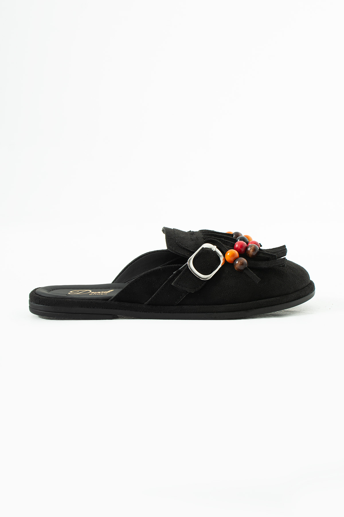 DUXAL SHOES Hazel Kadın Süet Püsküllü Boncuklu Tokalı Terlik Mulo görsel 5