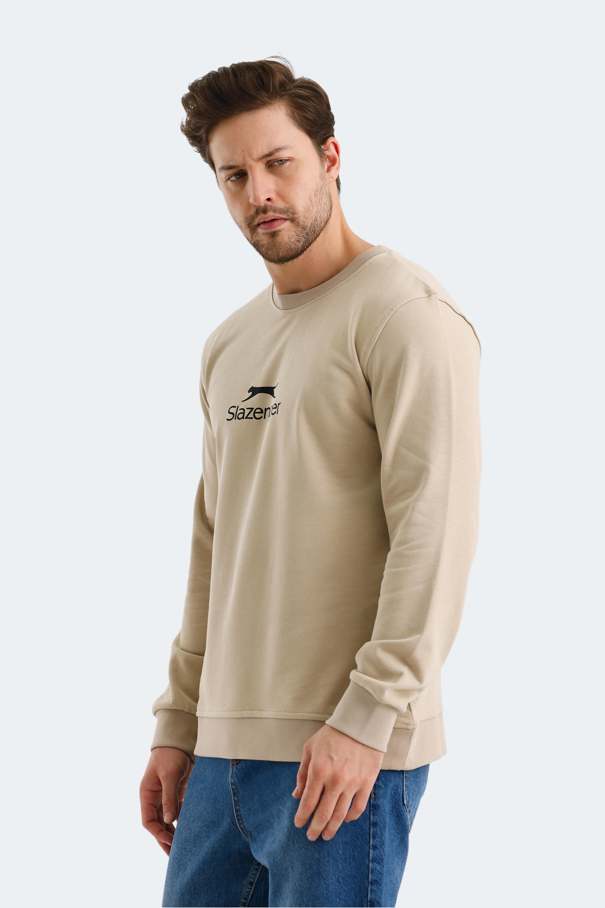 SLAZENGER ORTWIN Erkek Sweatshirt Bej görsel 3