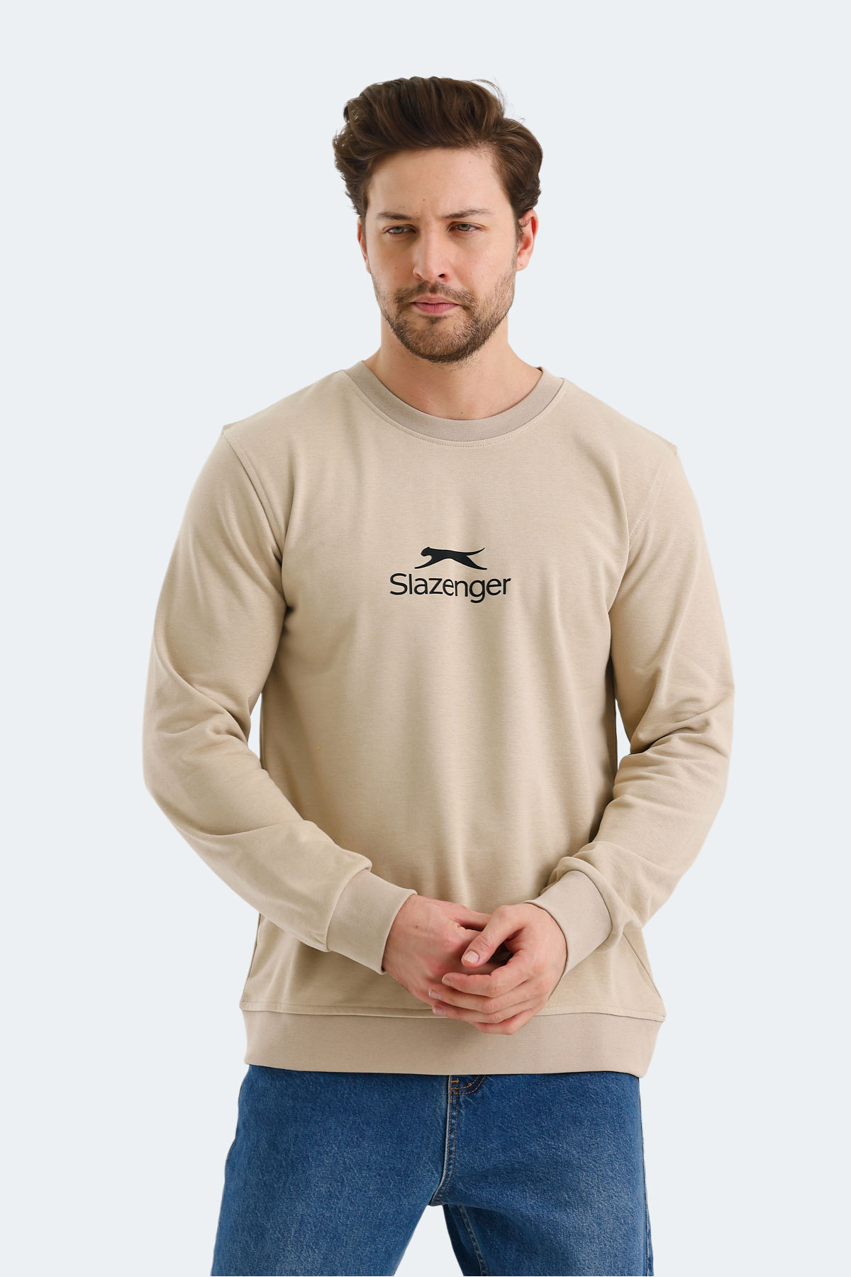 SLAZENGER ORTWIN Erkek Sweatshirt Bej görsel 6