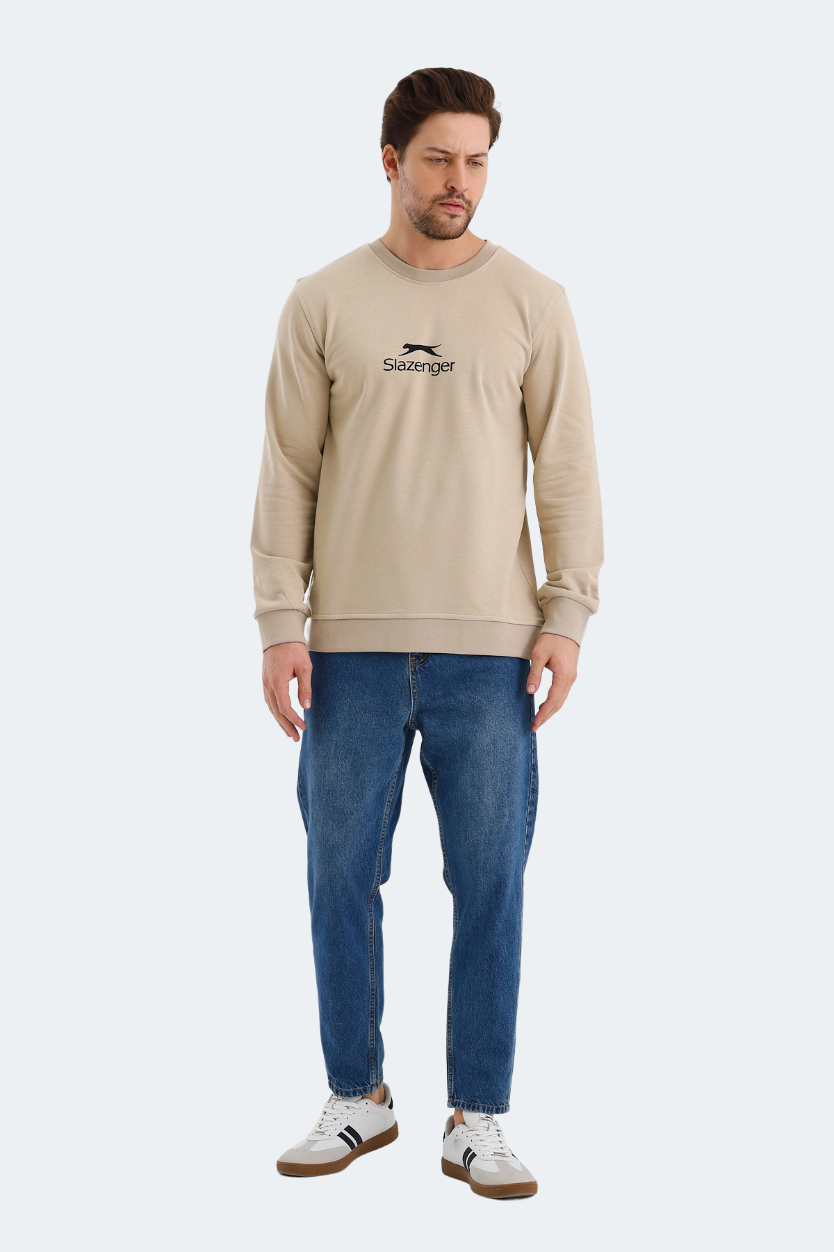 SLAZENGER ORTWIN Erkek Sweatshirt Bej görsel 7
