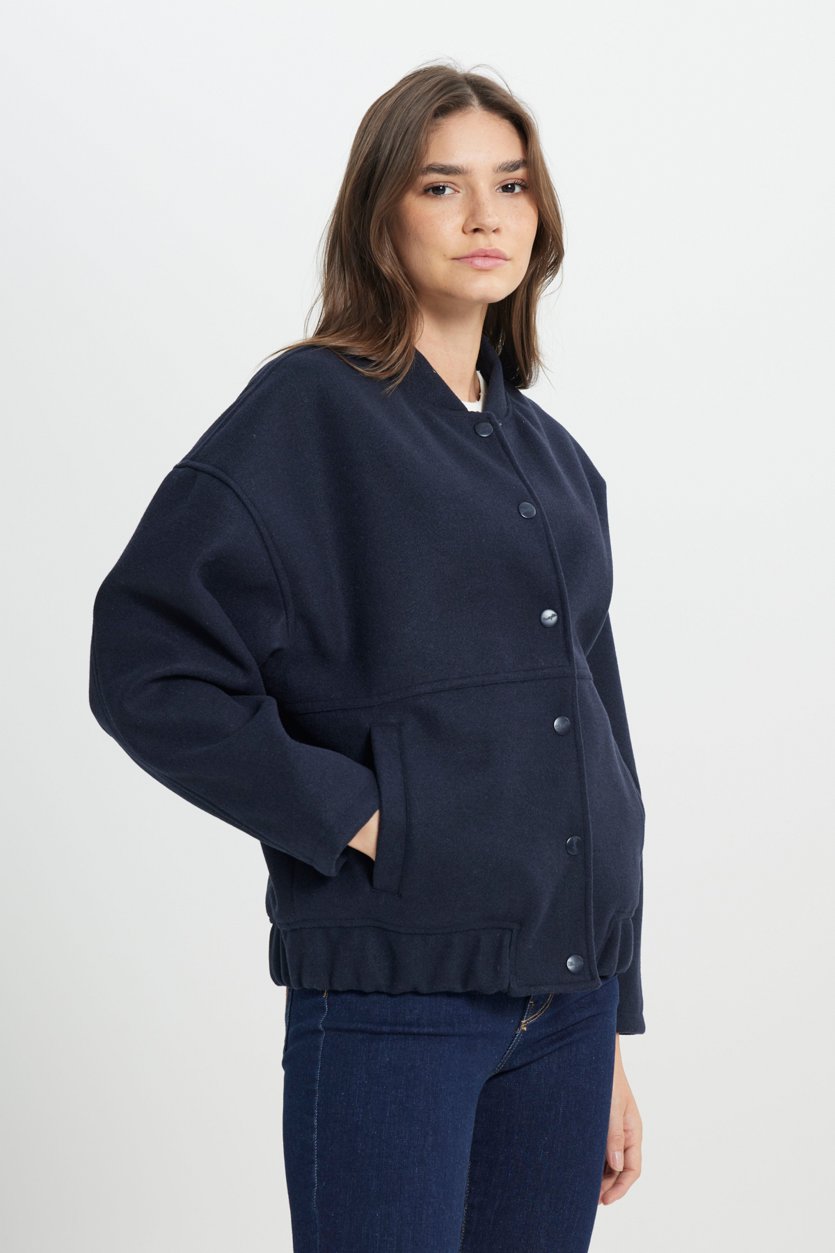 Wrangler Loose Fit Rahat Kesim Lacivert Bomber Ceket görsel 2