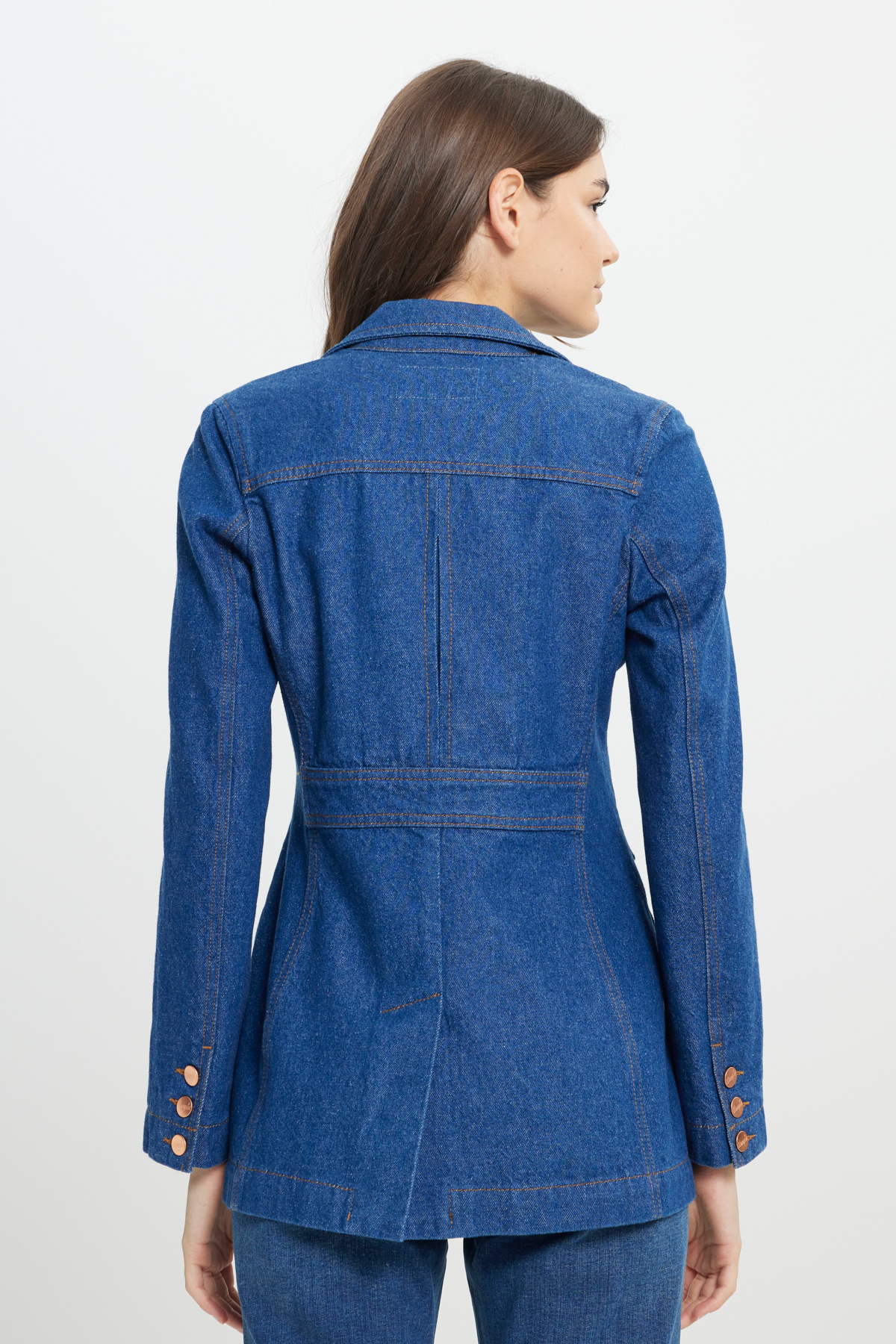 Wrangler Regular Fit %100 Pamuk Lacivert Jean Denim Ceket görsel 8