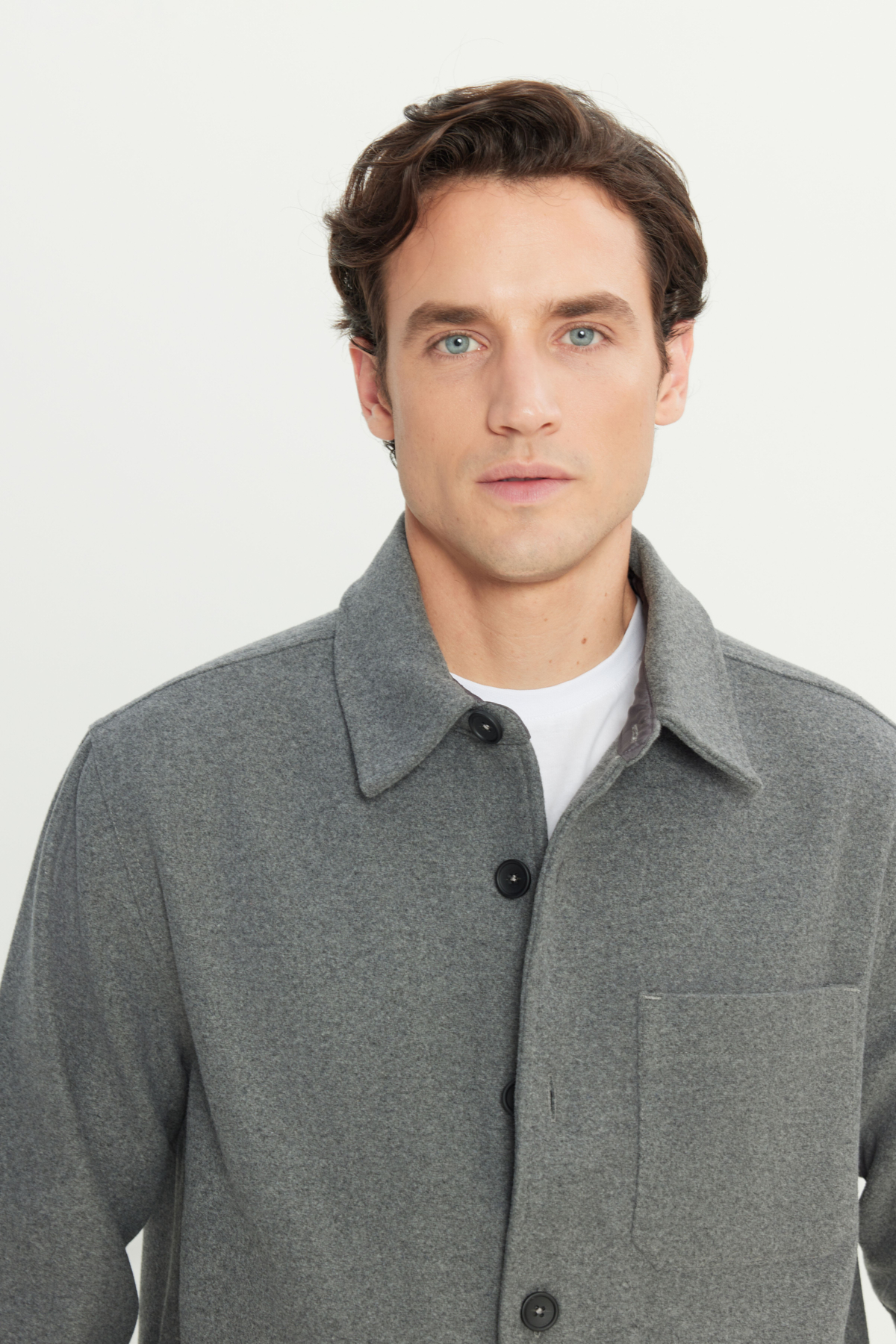 Wrangler Loose Fit Antrasit Melanj Gömlek Ceket görsel 4